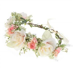 Flower Crown  Women Wedding Floral Headpiece Hair Wreath Girl Garland